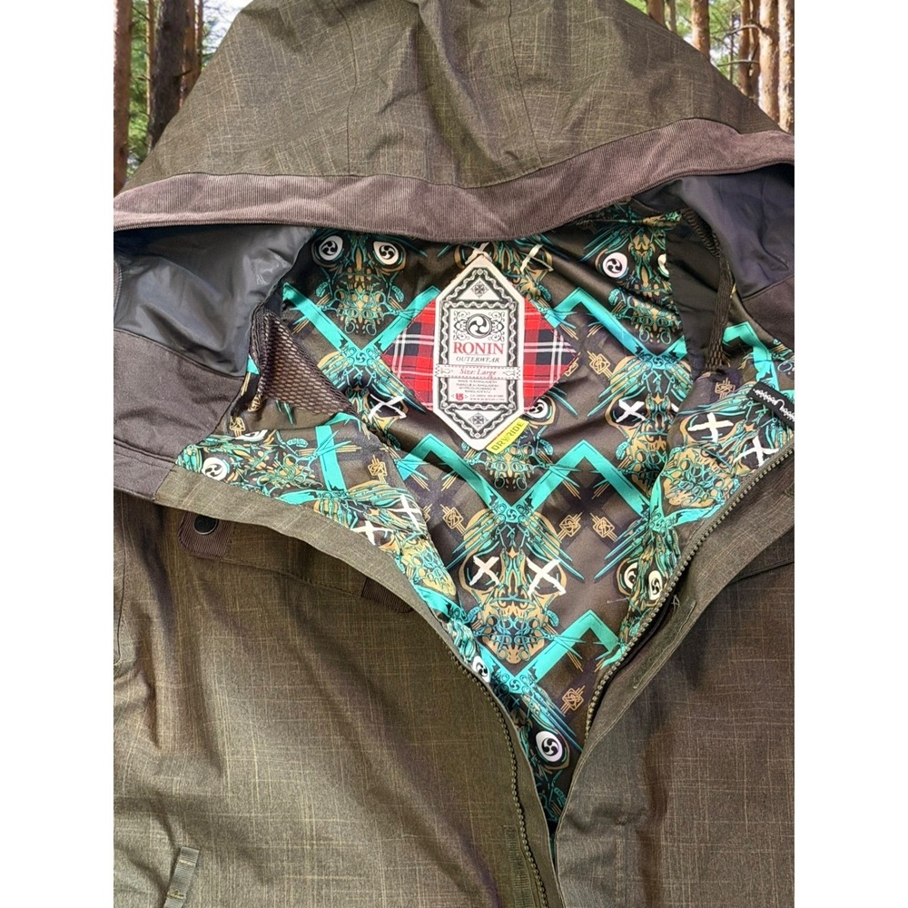 Burton Ronin Outerwear Mens Large Olive DryRide Field Jacket Hooded Utility - Picture 7 of 12